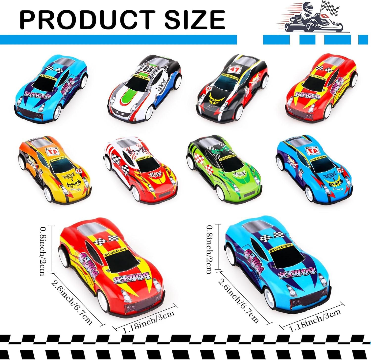 Mini Pull Back Cars for Kids Toddlers Child Party Favors Random Pattern