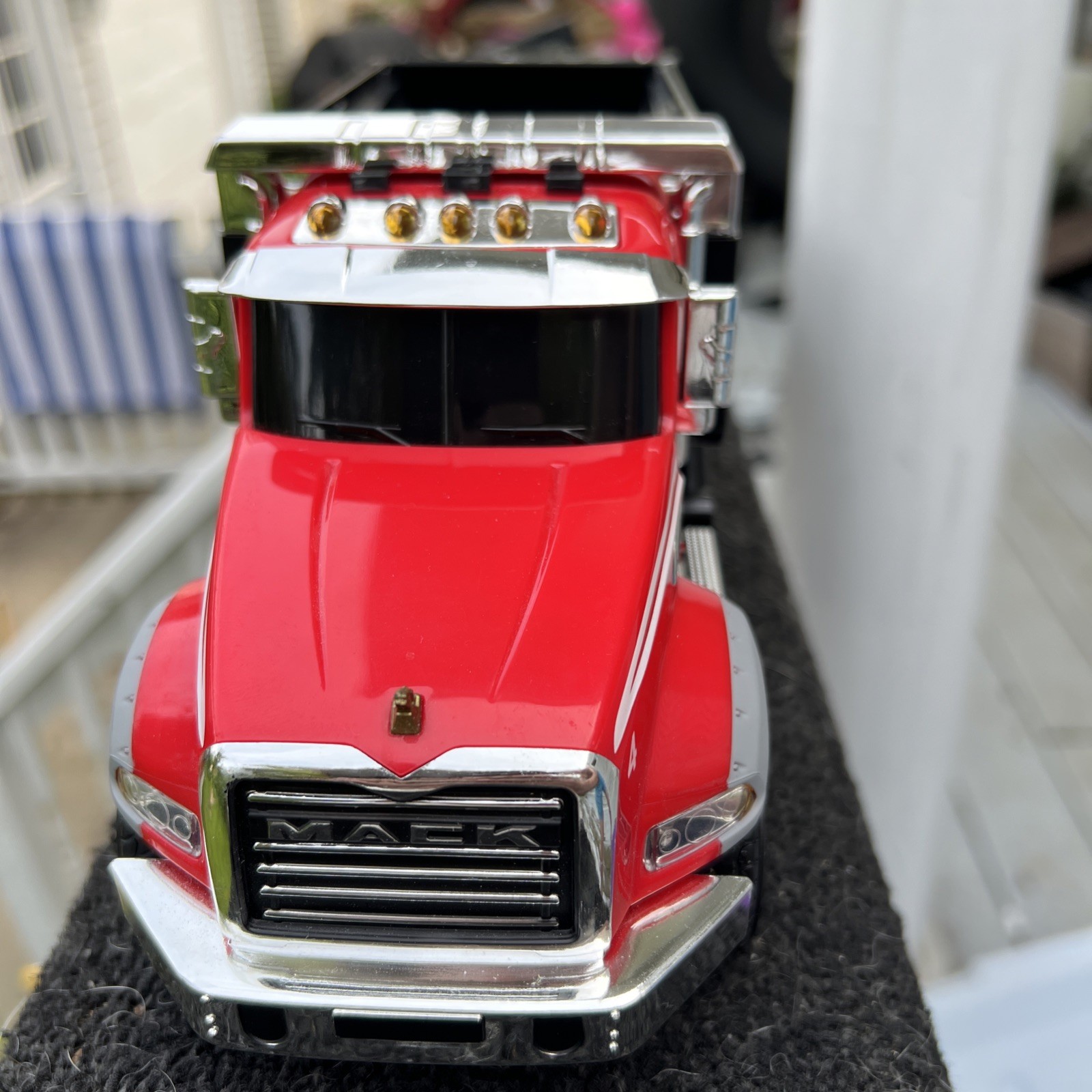 Speedway Toy Mack Dump Truck Lights & Sounds Working Excellent Condition
