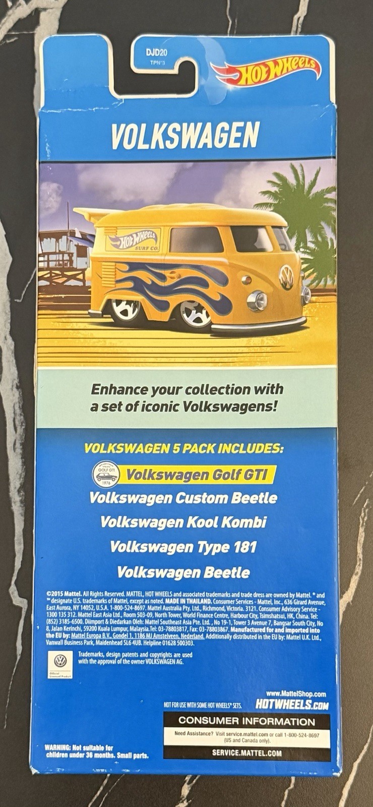 Hot Wheels Volkswagen 5-Pack: Golf GTI Custom Beetle Kool Kombi Beetle Type 181