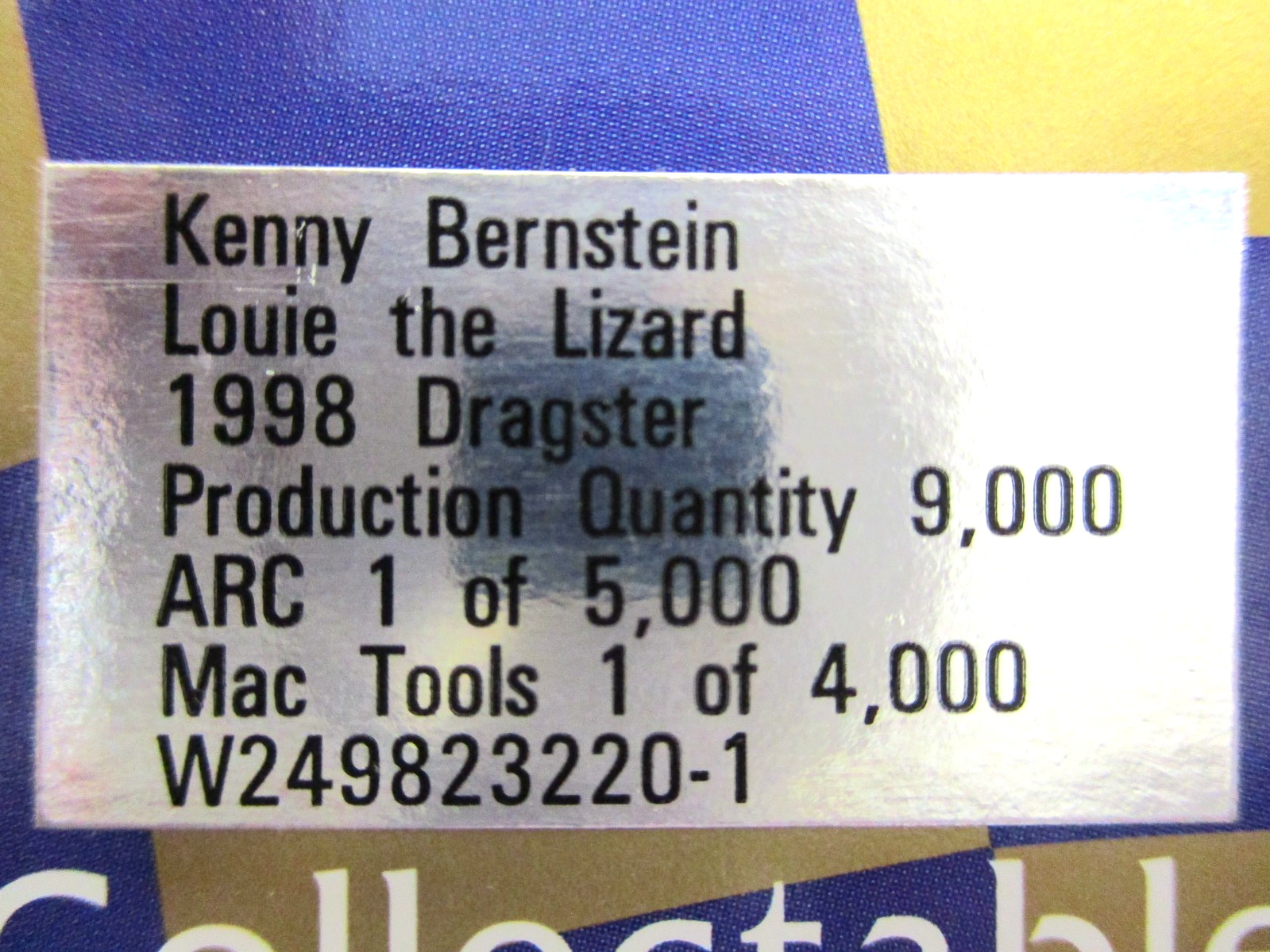 ACTION KENNY BERNSTEIN BUDWEISER LOUIE THE LIZARD 1998 TOP FUEL DRAGSTER 1/24