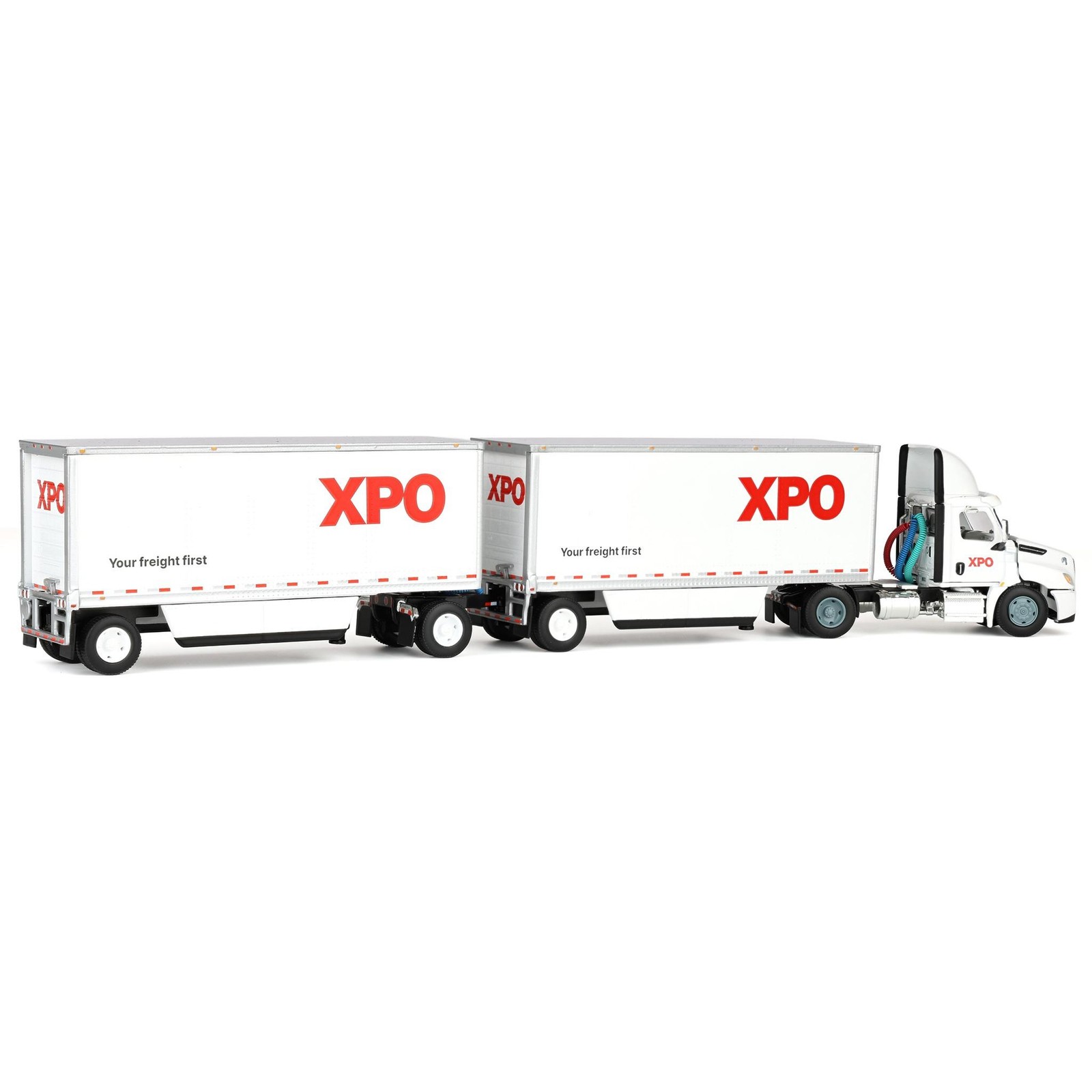 DCP1/64 XPO Freightliner Cascadia Semi Truck Pup Trailers Canada Version 60-1809