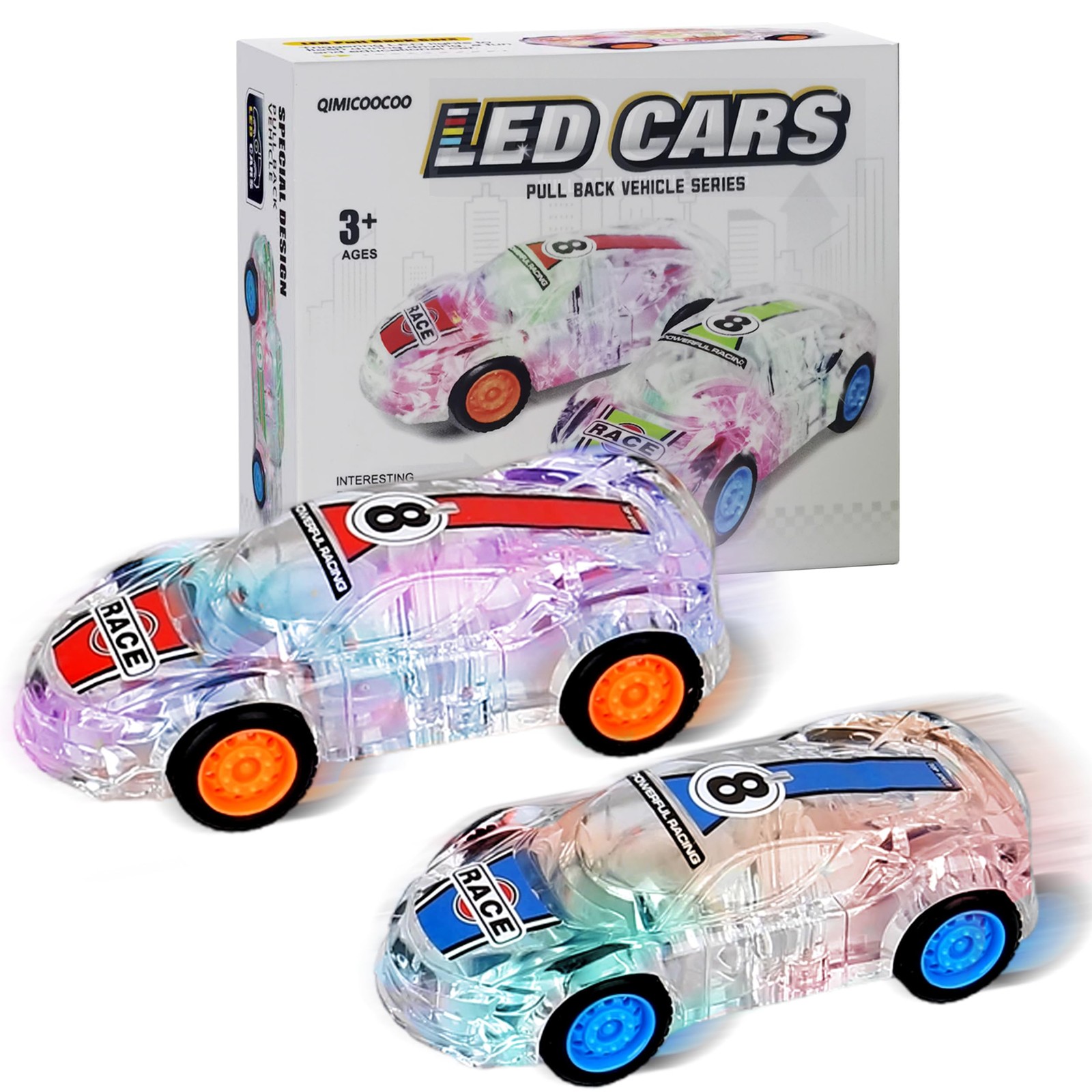 Race Cars Toys Light Up Toys Pull Back Cars Set 3 4 5 6 7 8 Years Party Gift