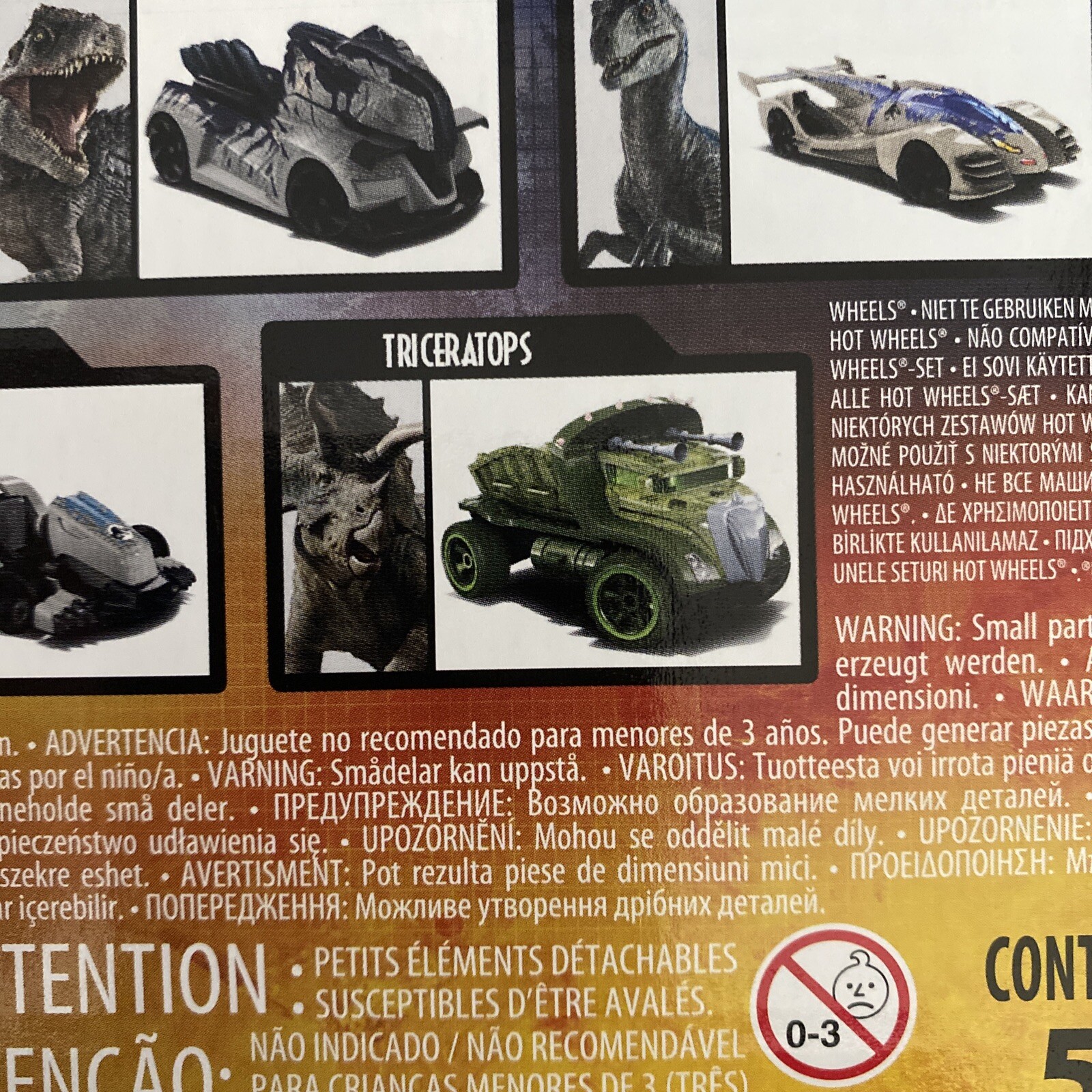 🦖 Hot Wheels JURASSIC WORLD DOMINION 5 Pack Character Cars Mattel 2022 🦕