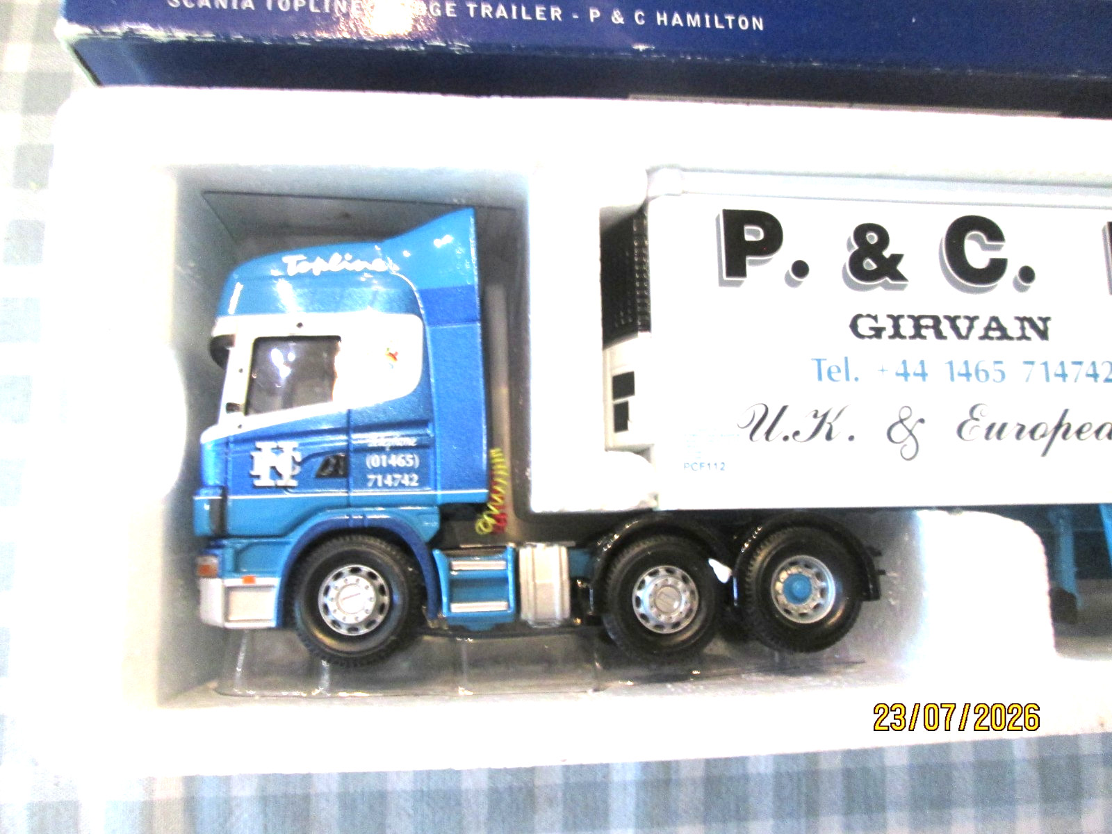 Corgi CC12906 1;50 – Scania Topline Fridge Trailer – P & C Hamilton-Boxed