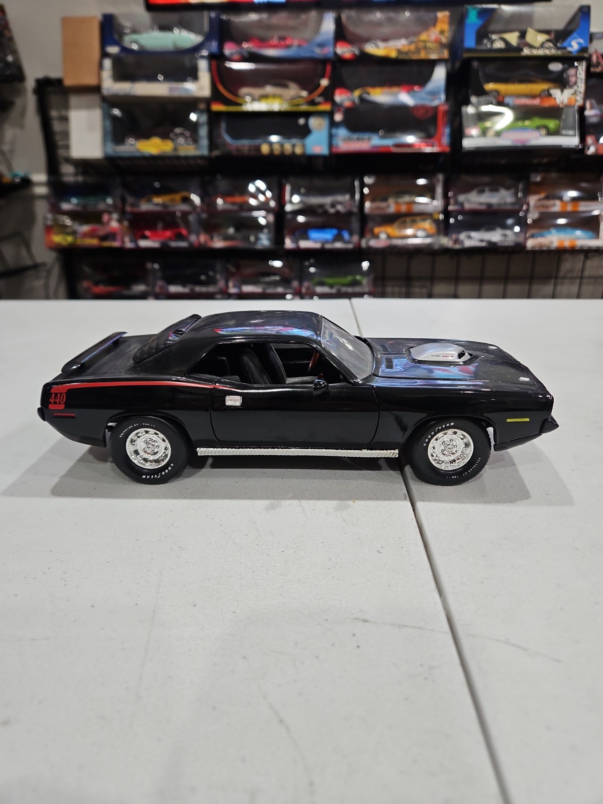 Loose 1/18 Ertl American Muscle 1970 Cuda 440-6 Black VG Condition Coll. Ediion