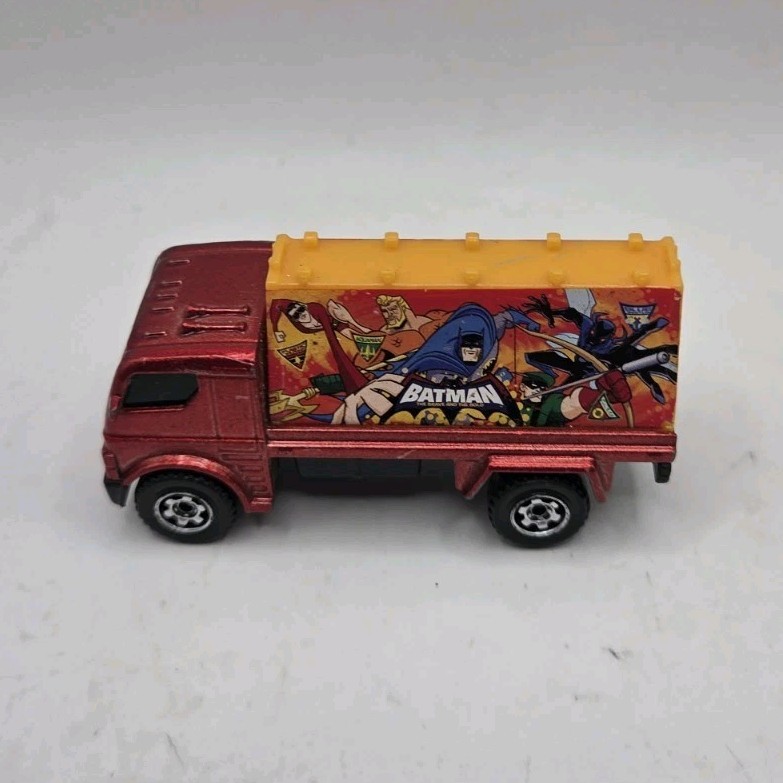 Matchbox Batman Theme Diecast Truck Red Yellow Multicolor Graphics Used