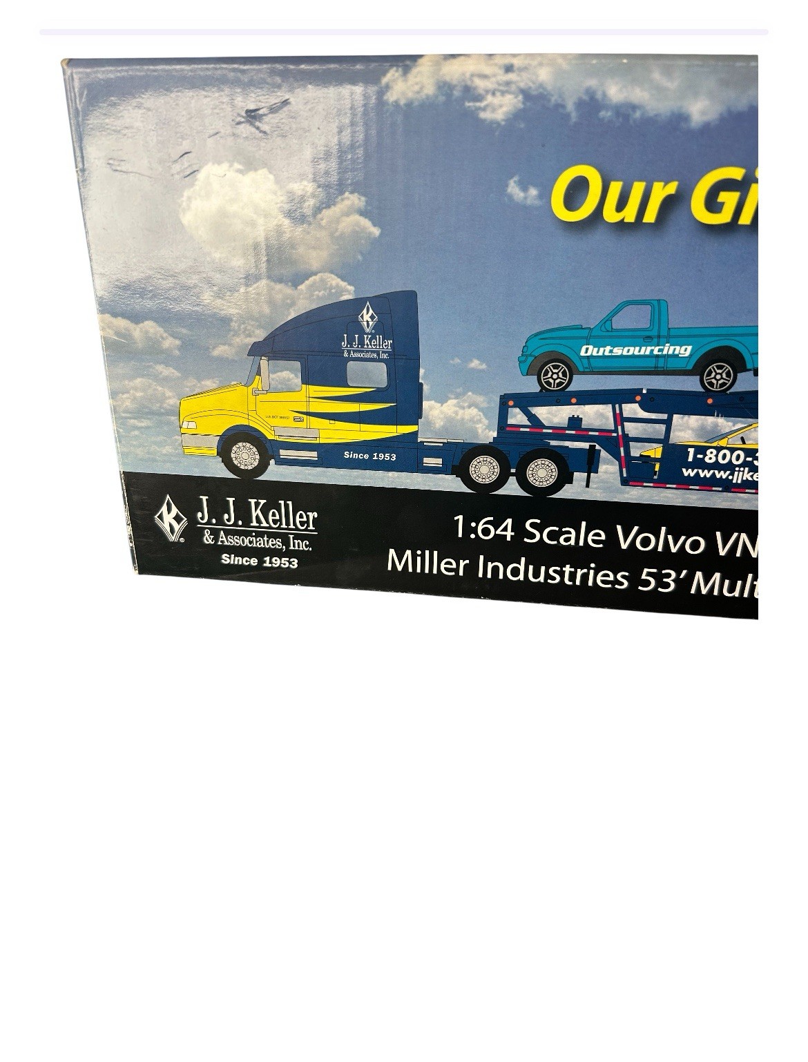 SpecCast J.J. Keller 1:64 Volvo VNL 770 Cab, Miller Multi Vehicle Transport READ
