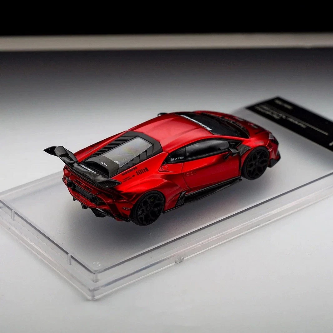 LAMBORGHINI HURACAN DARWIN PRO TRANSPARENT RED 1/64 DIECAST CAR BY KING MODEL KM