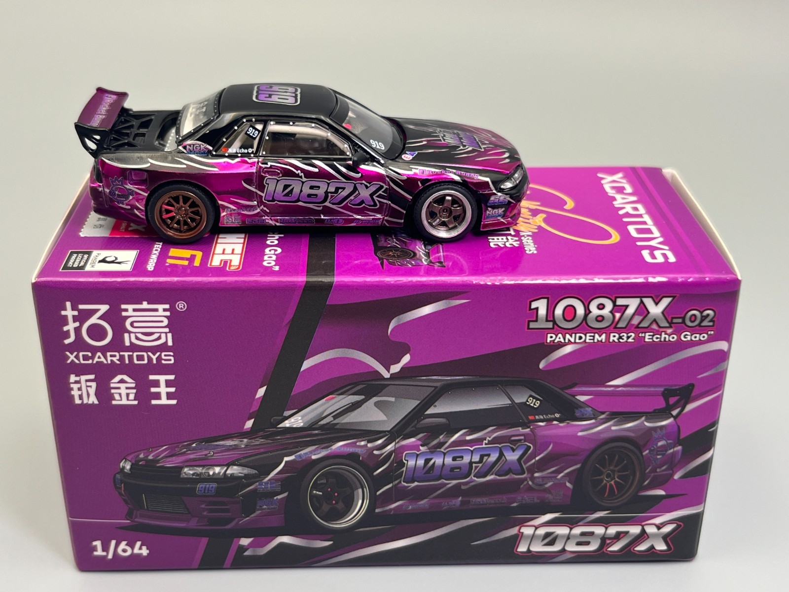 Pandem Nissan Skyline GT-R R32 “Echo Gao” Formula Drift 1087X Poprace 1/64 scale