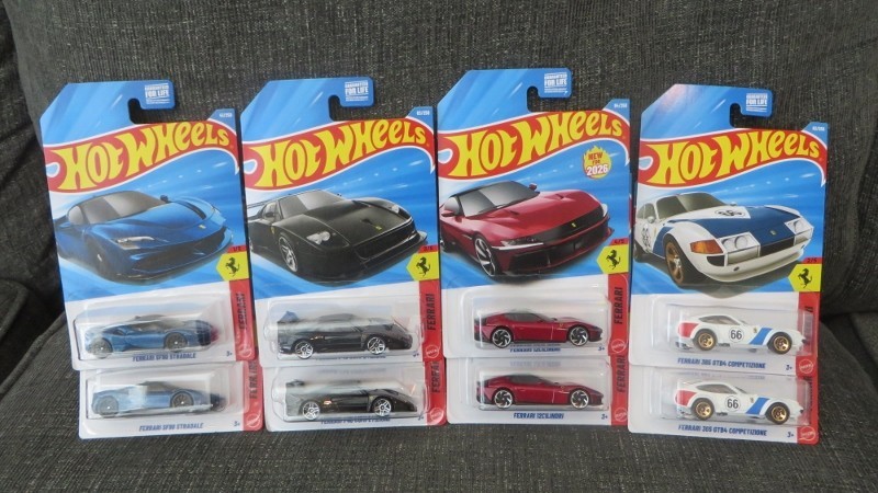 Hot Wheels Ferrari Lot – F40 – 12 Cilindri – F90 Stradale – 365 GTB4 – Set of 8