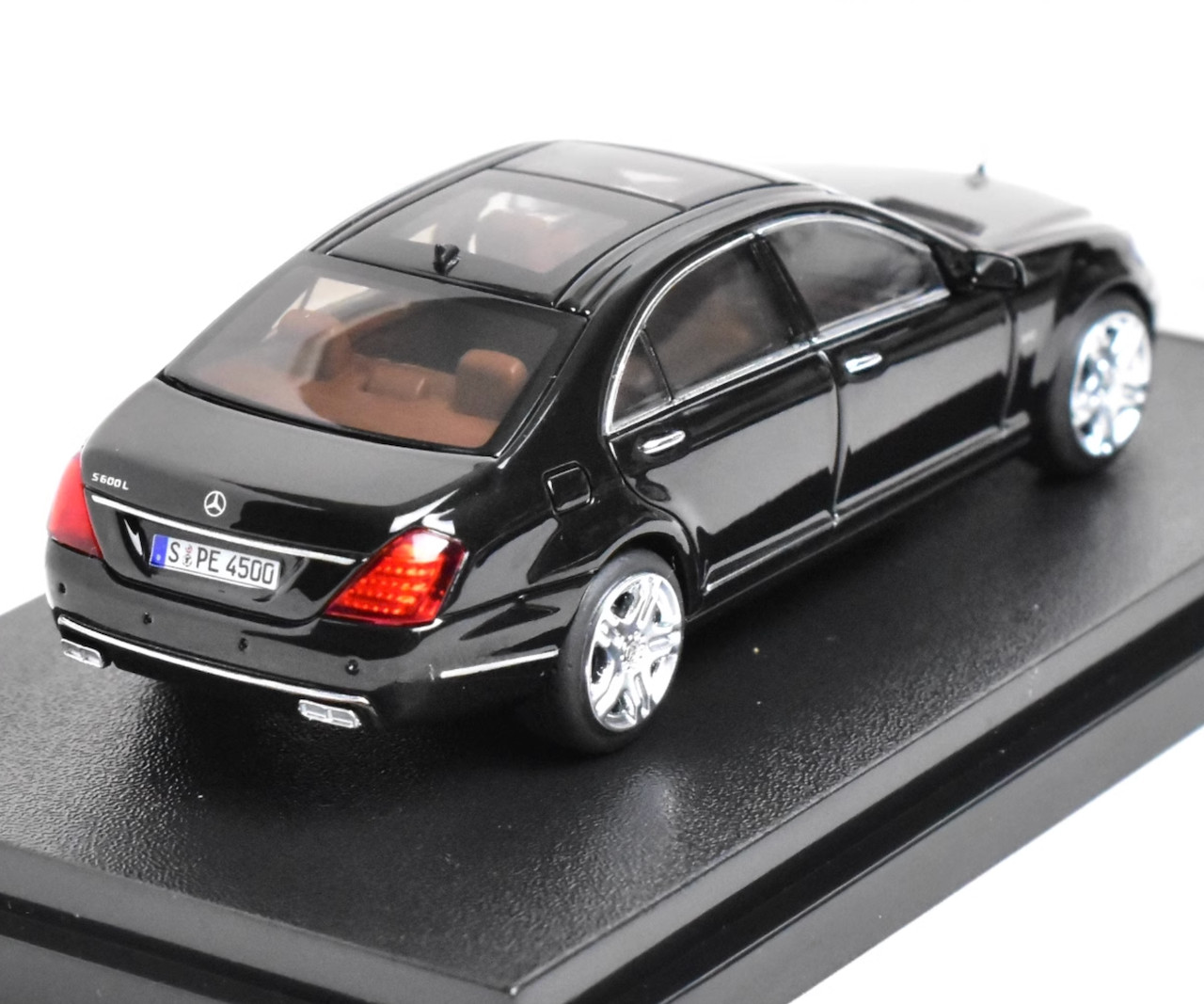 MH 1:64 Black S-Class S600L W221 Luxury Sedan Sport Model Diecast Collect Car