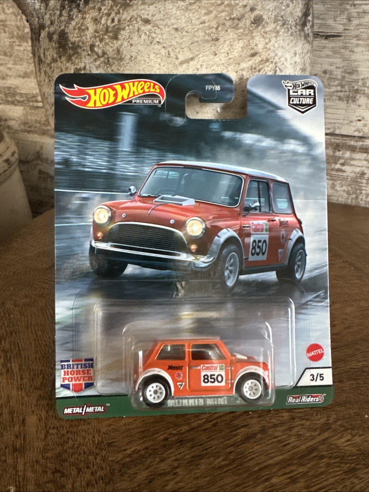 Hot Wheels Premium 2021Car Culture British Horse Power MORRIS MINI #3/5 (Orange)