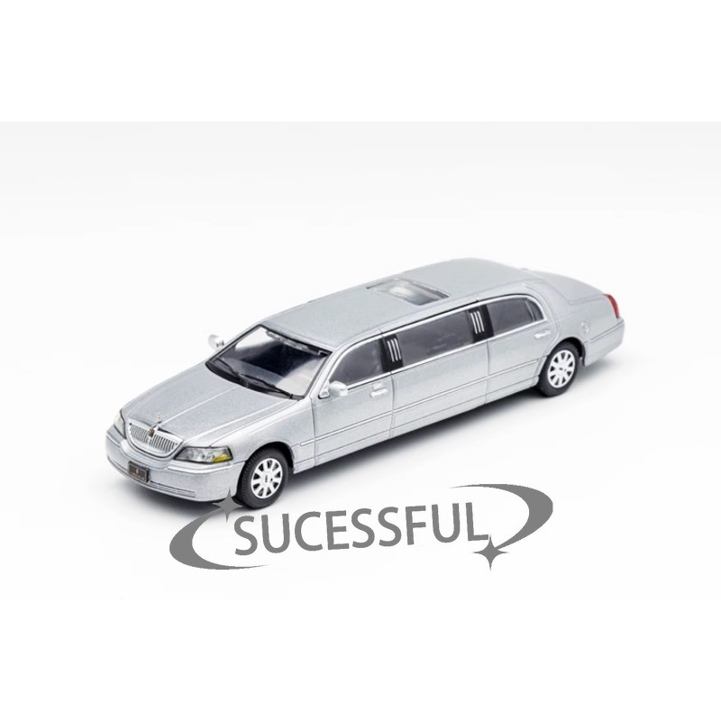 GCD 1/64 Scale Silver Lincoln Continental Realistic Luxury Metal Sedan Replica