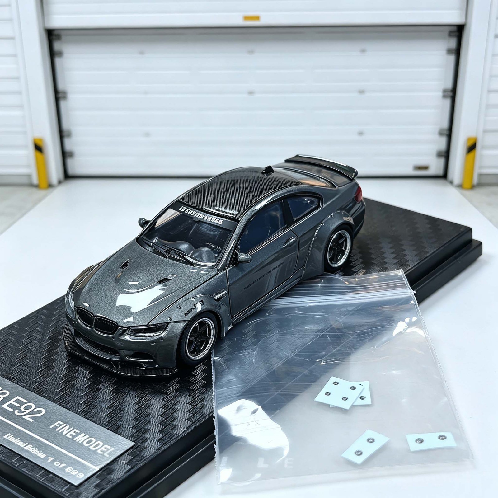 1/64 LB M3 E92 Limited Edition Gray Alloy Diecast Car Model Collectible