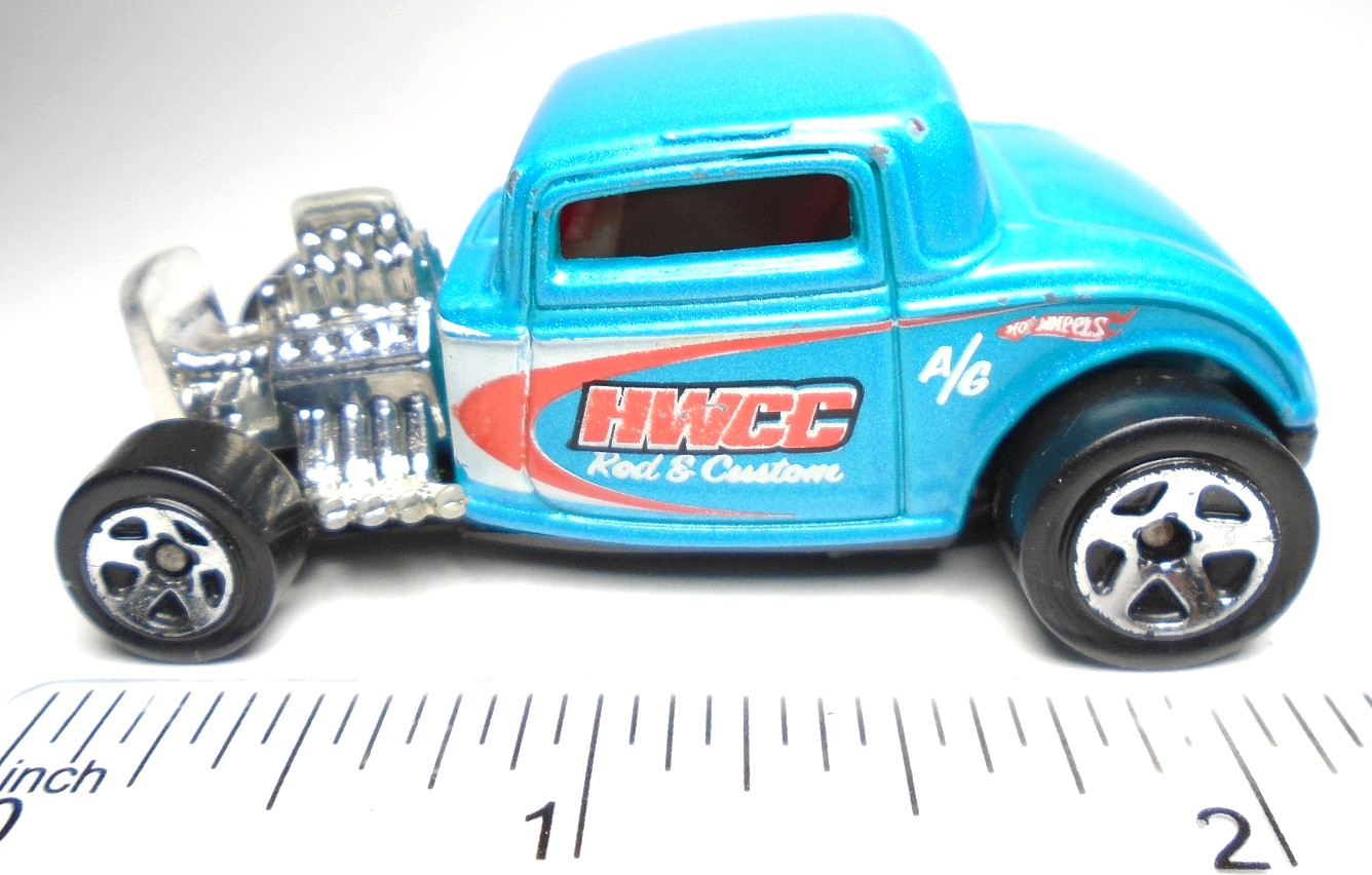 2010 HOT WHEELS ’32 FORD HWCC ROD & CUSTOM BLUE 1:64 DIECAST 2 1/4″ HOT ROD CAR