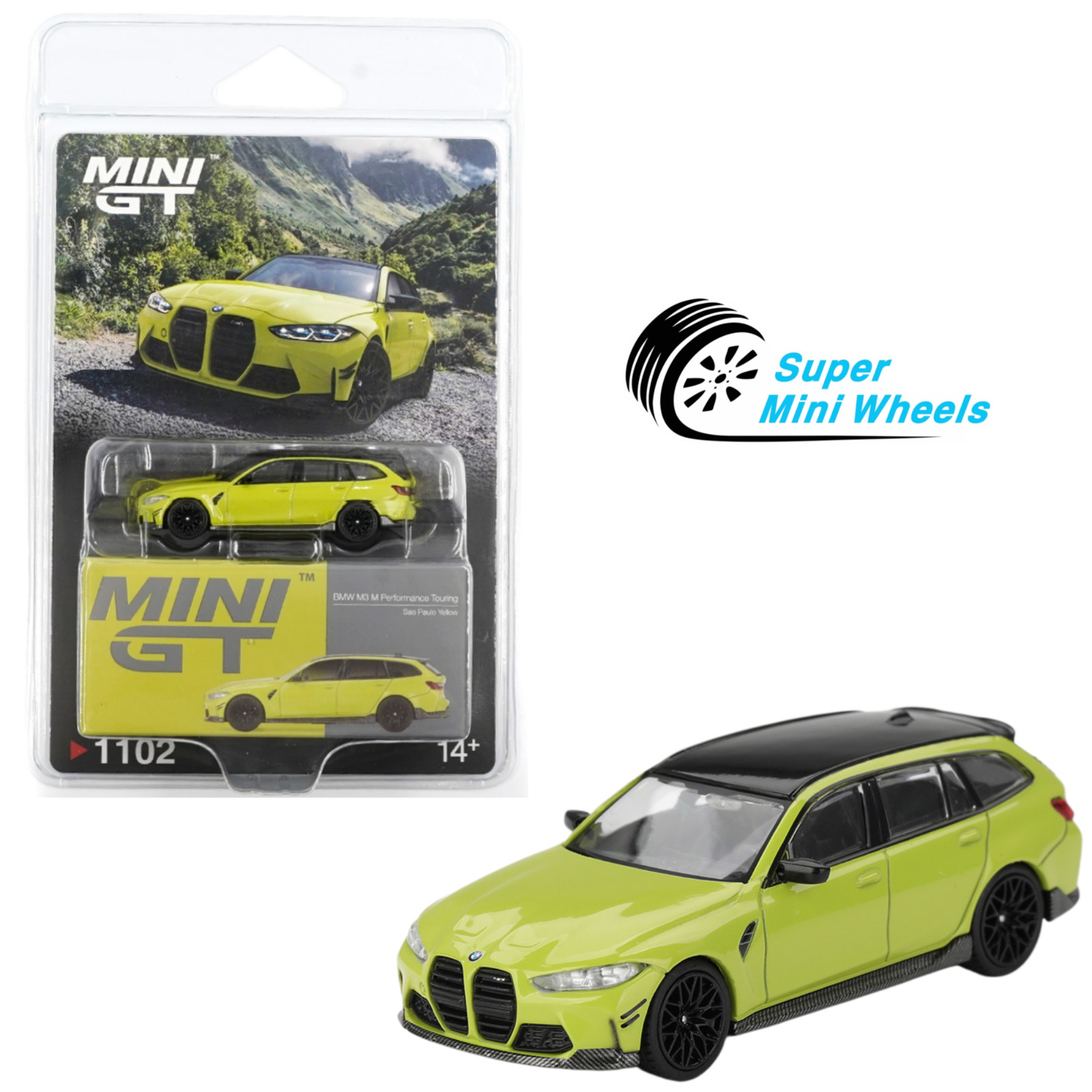 Mini GT 1:64 BMW M3 M Performance Touring – Sao Paulo Yellow #1102