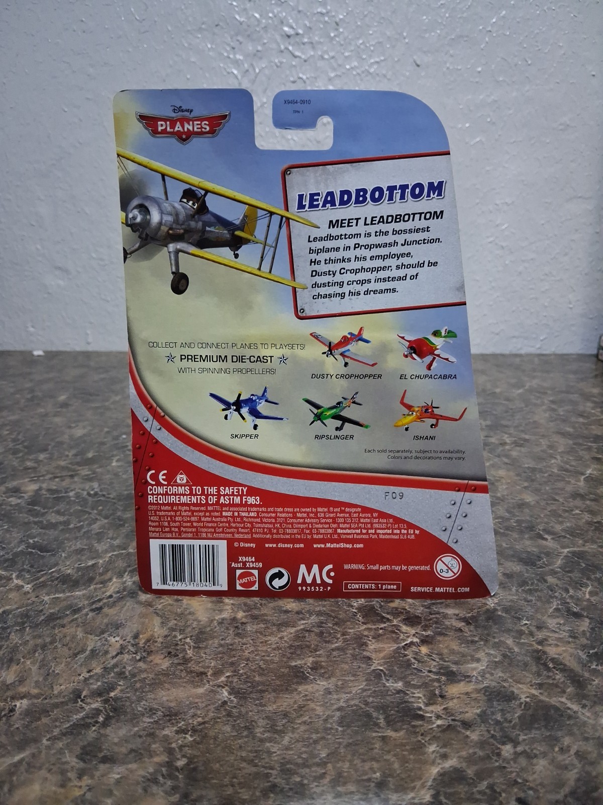 2012 Disney Pixar Planes “Leadbottom” Yellow/Gray, New, Unopened