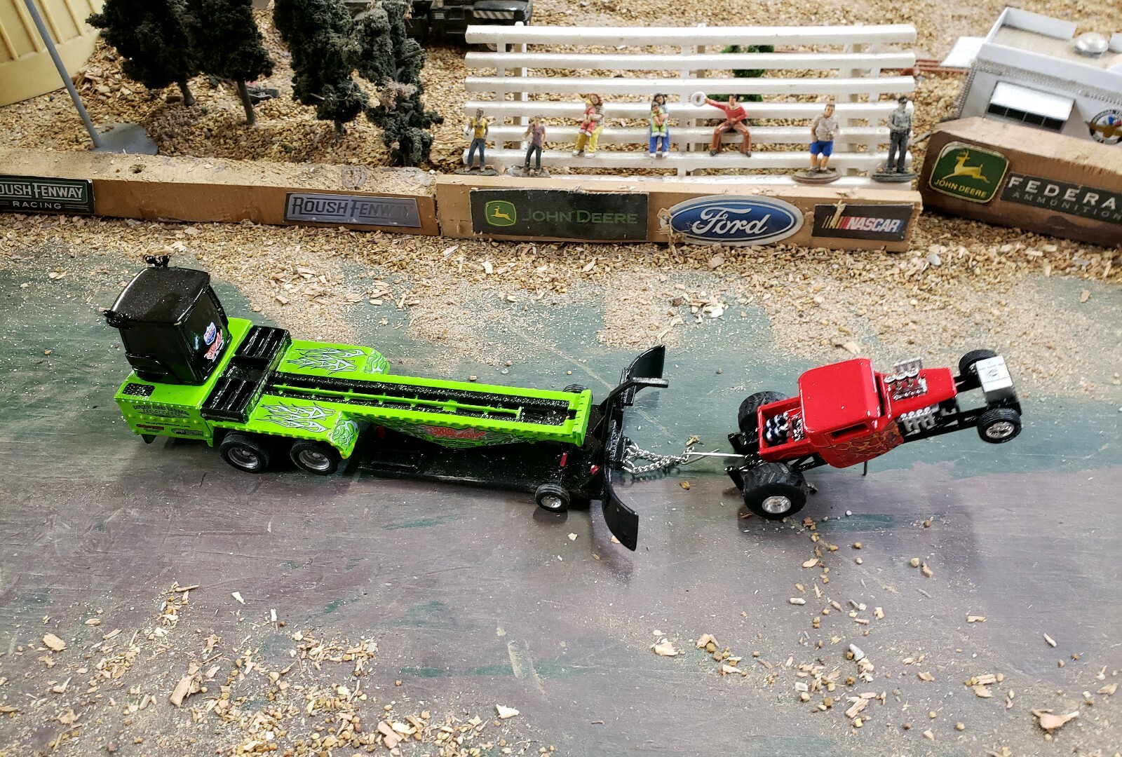CUSTOM BUILT 1:64 GreenLight 2wd HOT ROD PULLING TRUCK ertl puller dcp specast
