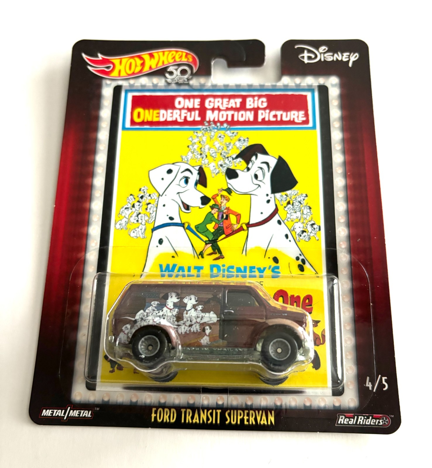 HOT WHEELS Ford Transit Supervan 101 Dalmatians 4/5 real riders drb