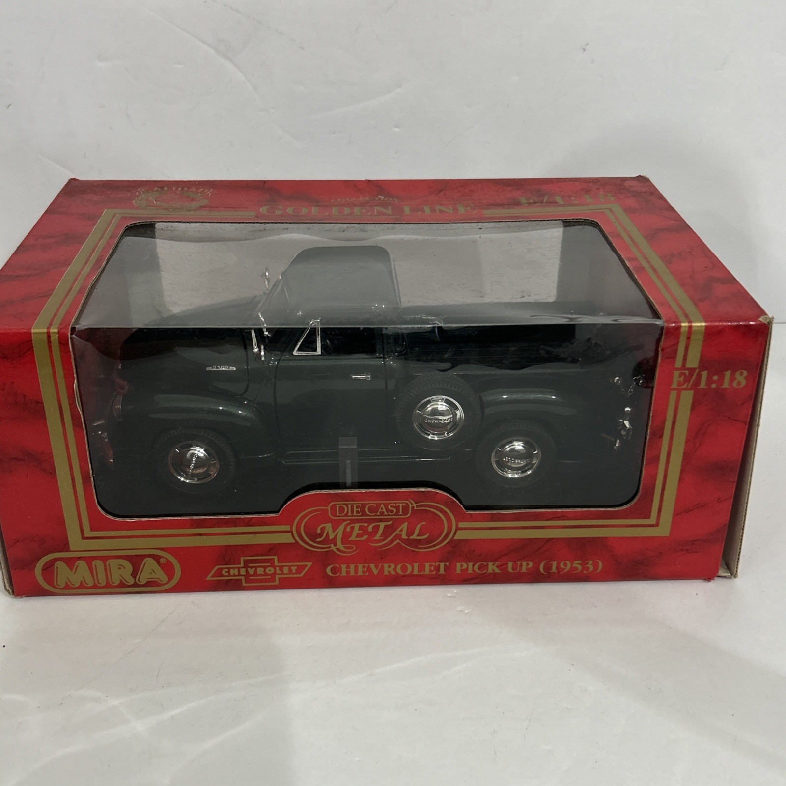 1953 Chevrolet 3100 Mira Golden Line 1:18 Pickup Truck Green Diecast w/Box