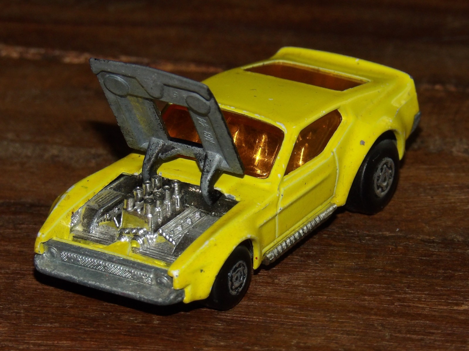 VTG 1972 MATCHBOX Lesney Superfast FORD BOSS MUSTANG Diecast No 44 Black Hood