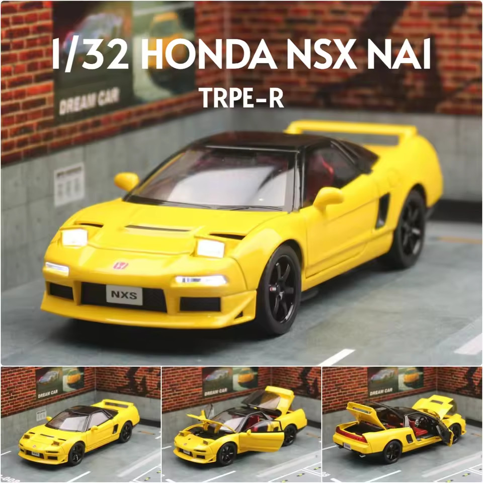 1:32 Honda Acura NSX NA1 Diecast Toy Car Pull Back Sound Light Model Gift