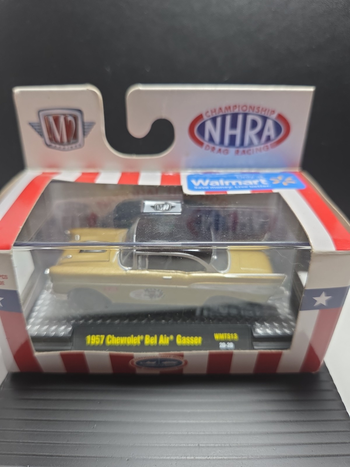 M2 Machines Walmart Exclusive NHRA 1957 Chevrolet Bel Air Gasser Gold WMTS13