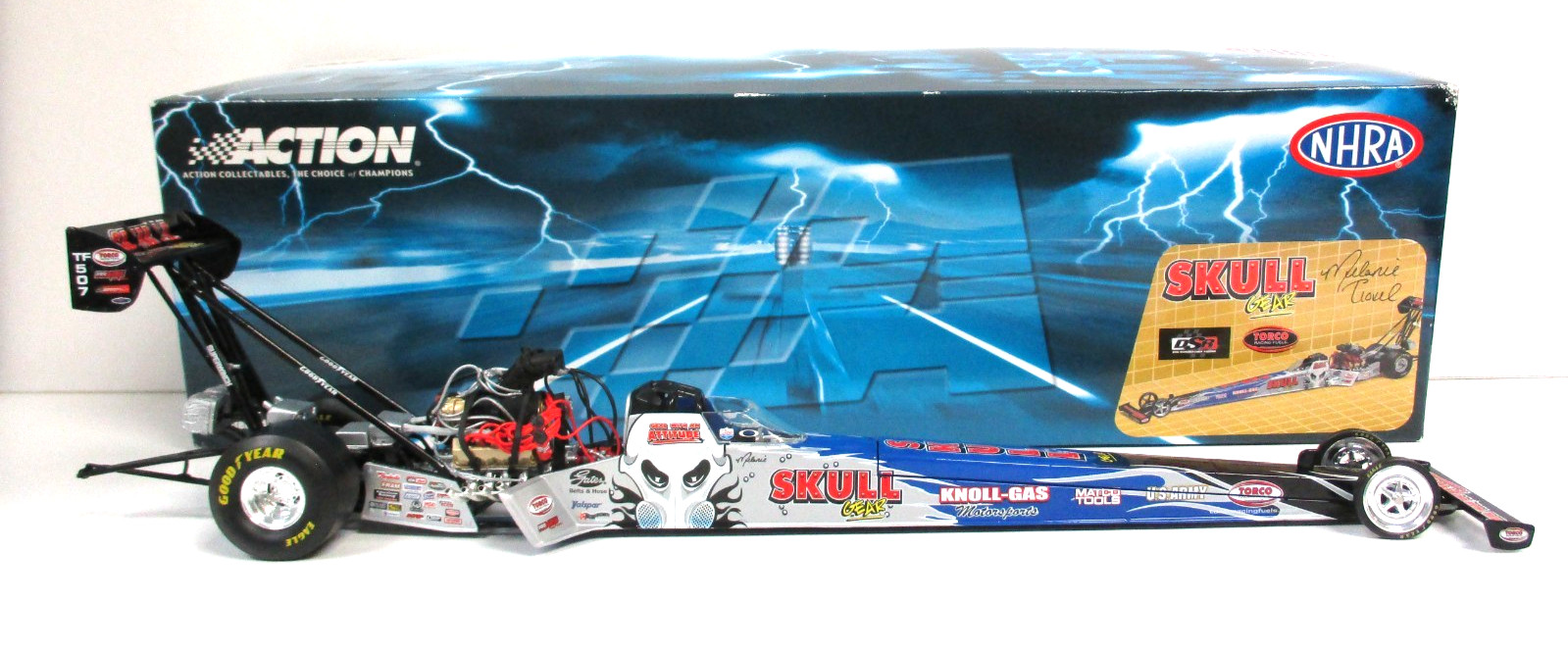 ACTION – MELANIE TROXEL SKULL GEAR TORCO 2006 NHRA TOP FUEL DRAGSTER 1/24
