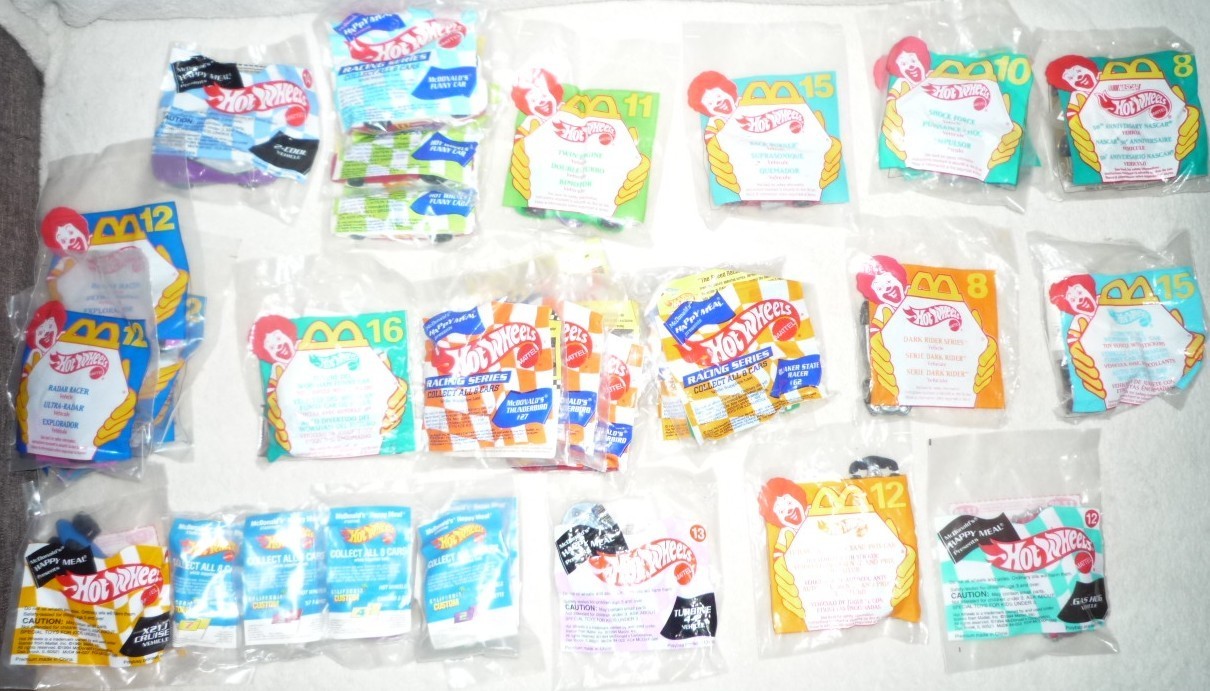 LOT OF 30 VINTAGE MCDONALD’S HAPPY MEAL HOT WHEELS DIECAST CARS ~ SEALED!