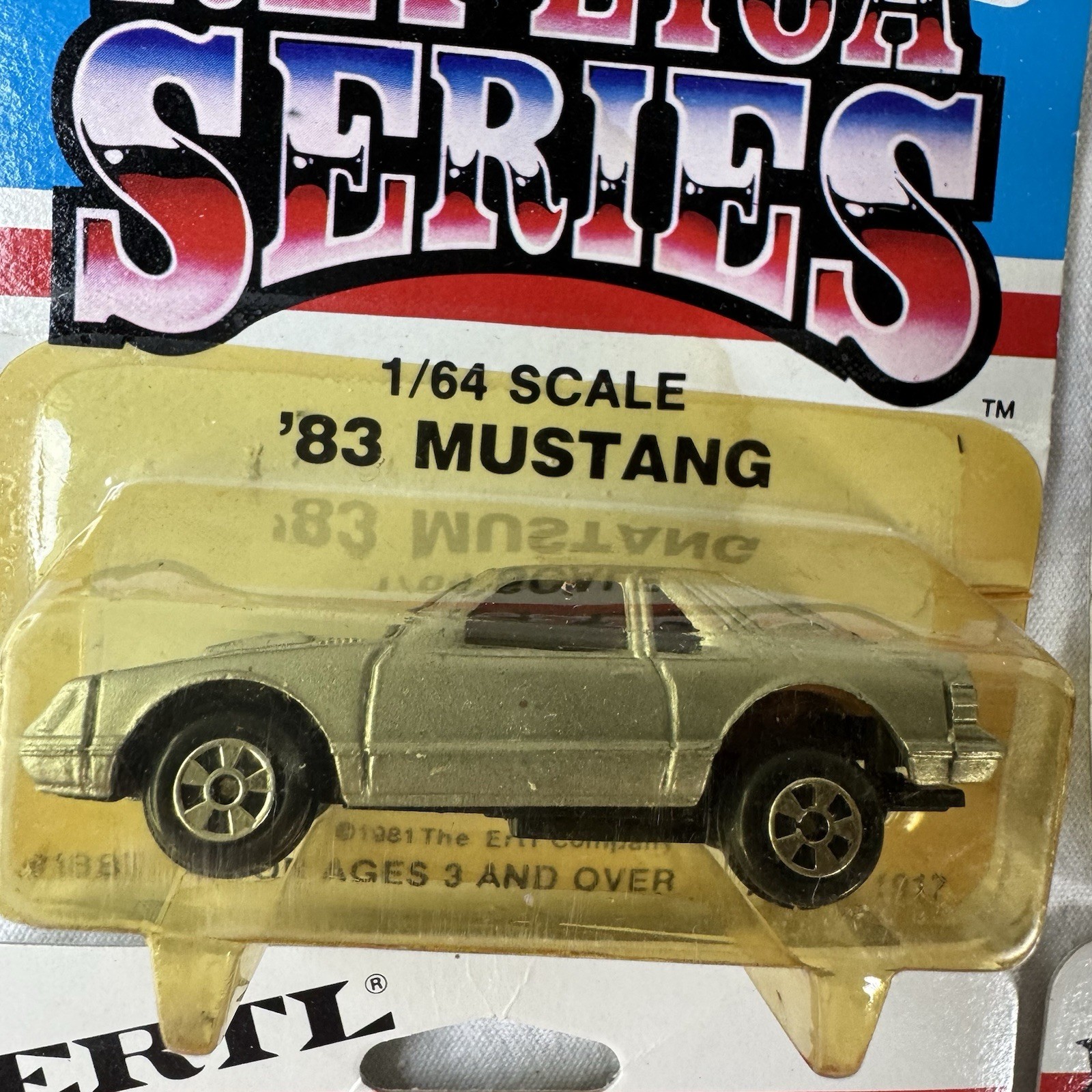4 VTG 80’s NOS ERTL Replica Series Die Cast Metal 1/64 Mustang Chevy Ford Mazda