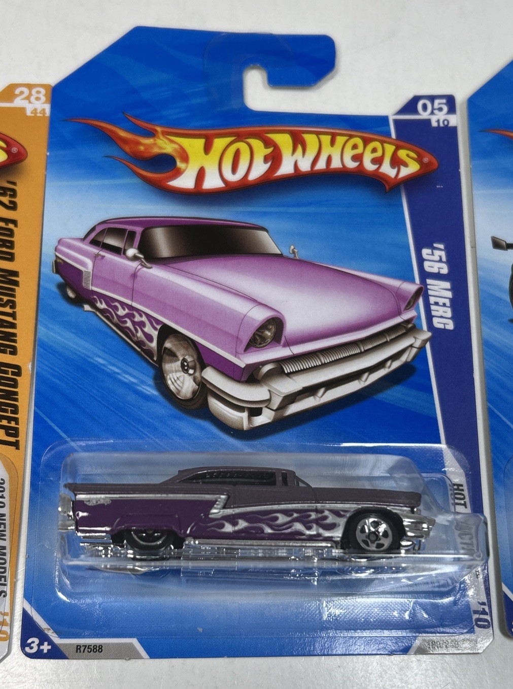 Hot Wheels 2010 40 Ford Pickup, Mustang Concept, Ford GT LM, 56 Merc Lot of 4