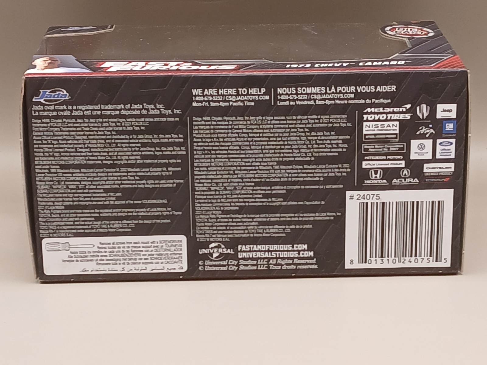 Jada Toys Fast & Furious 1973 Chevrolet Camaro 1:32 Scale Metal Rubber Plastic!