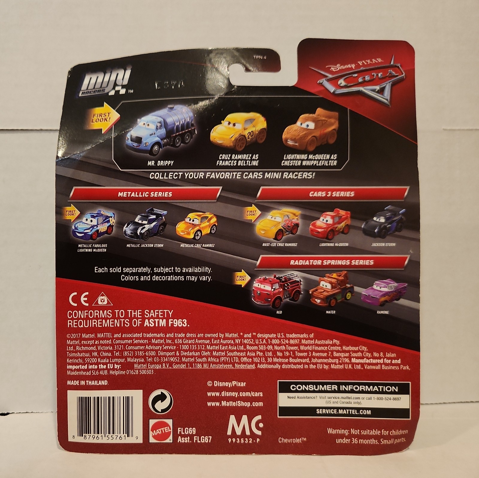 Disney Pixar Cars Mini Racers Derby Racers Diecast 3-Pack NiP