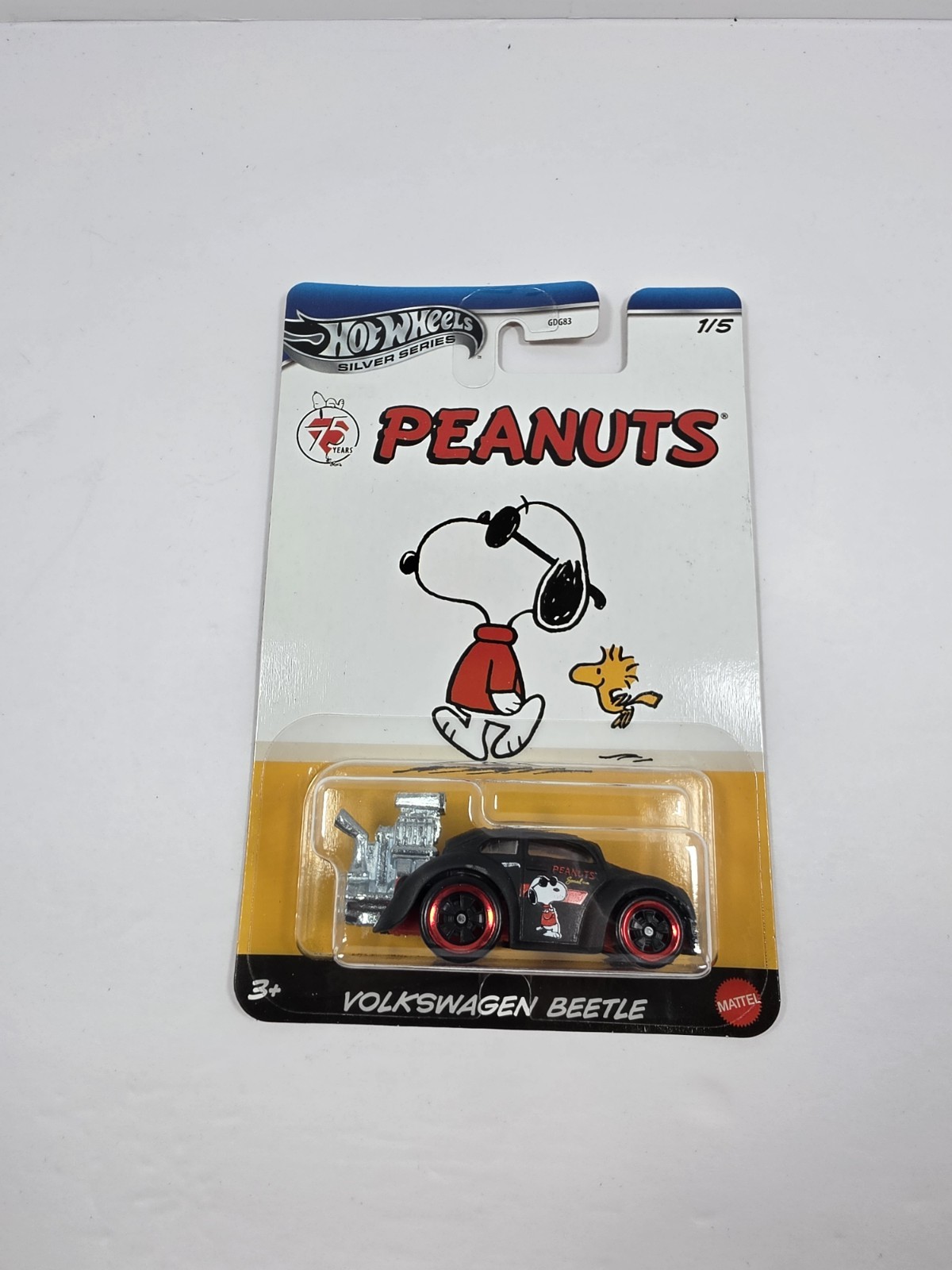 Hot Wheels Silver Series Peanuts Volkswagen Beetle Black/Red 1:64 Diecast Car