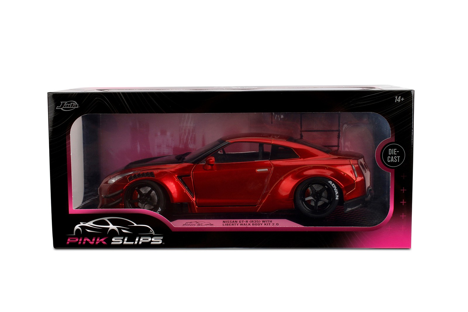 NISSAN GT-R (R35) W/LIBERTY WALK BODY KIT 2.0 1/18 DIECAST CAR JADA TOYS 36465