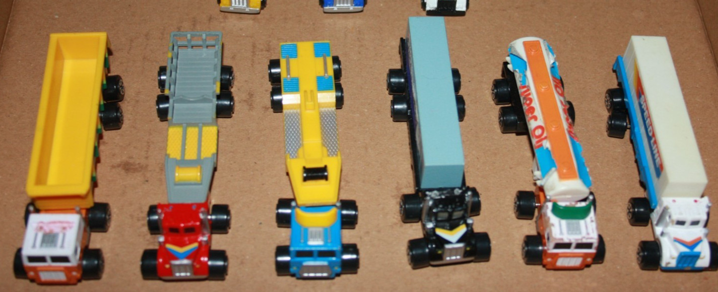 6 Micro Size 4.5 ” Long Semi Tractor Trailer Rigs