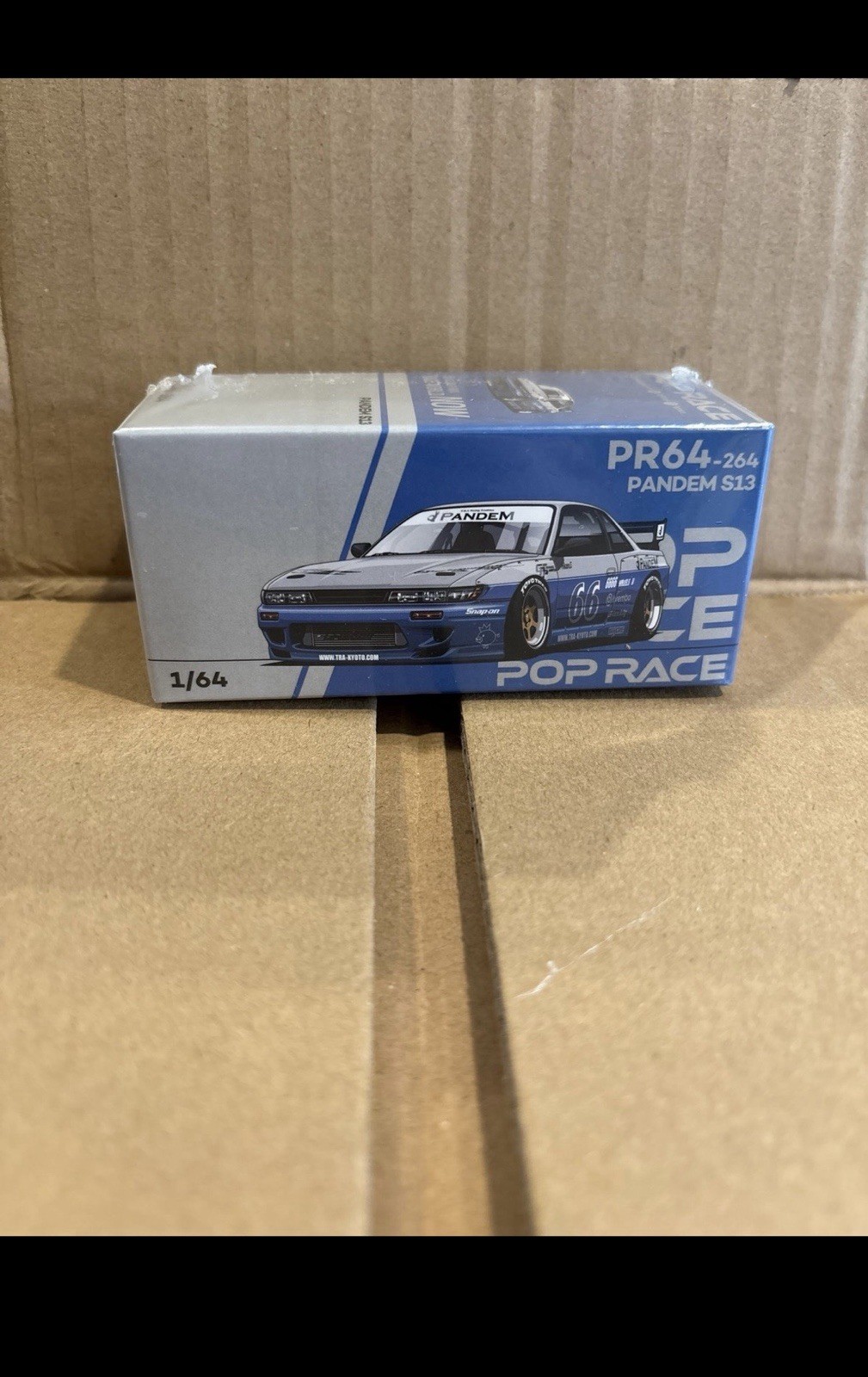 Pop Race 1:64 Nissan Silvia Pandem S13 Moontech Blue #264