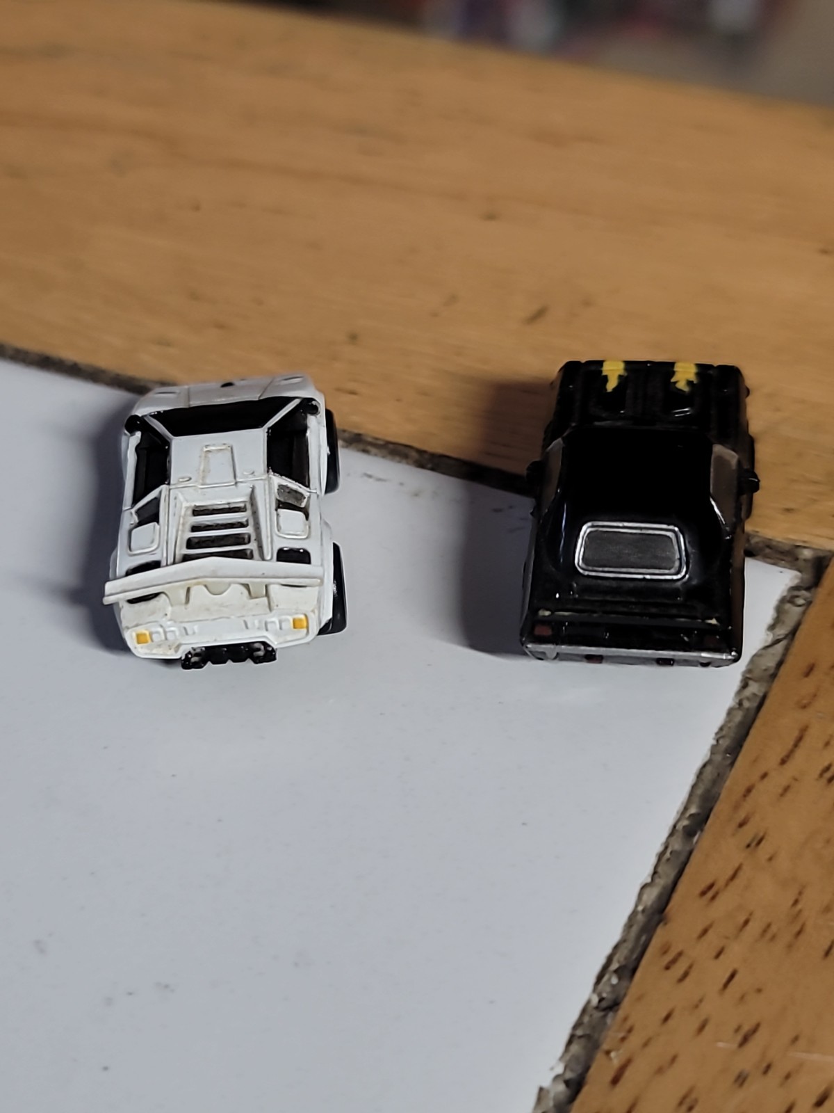 Micro Machine Plymouth Barracuda in Black(rare) And White Lamborghini