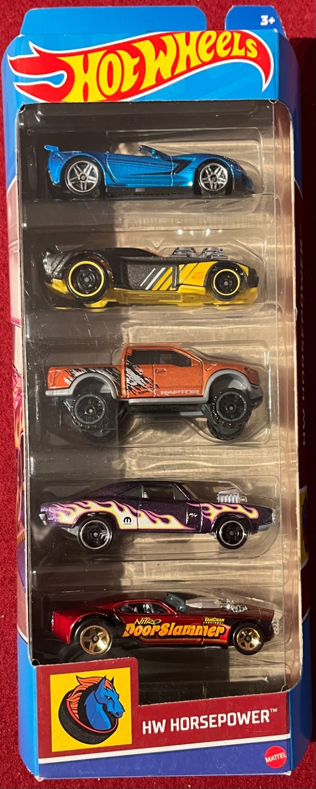 HOT WHEELS 5 CAR GIFT PACK ’19 CORVETTE ZR1,RODGER DODGER 2.0, ’70 DODGE CHARGER