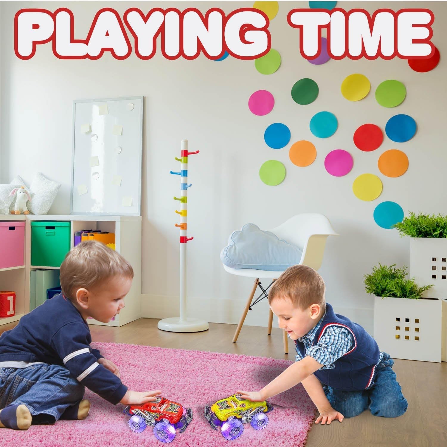 Push-&-Go Light-Up Monster Trucks: Fun Battery-Included Toy Set for Toddlers
