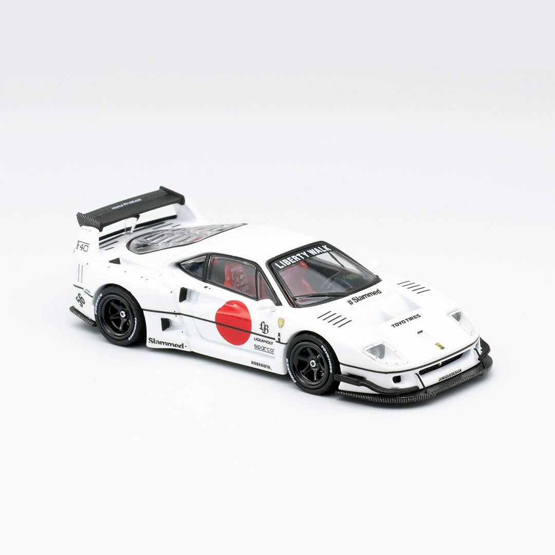 INNO64 1:64 LBWK LIBERTY WALK FERRARI F40 WHITE TOKYO AUTO SALON 2023