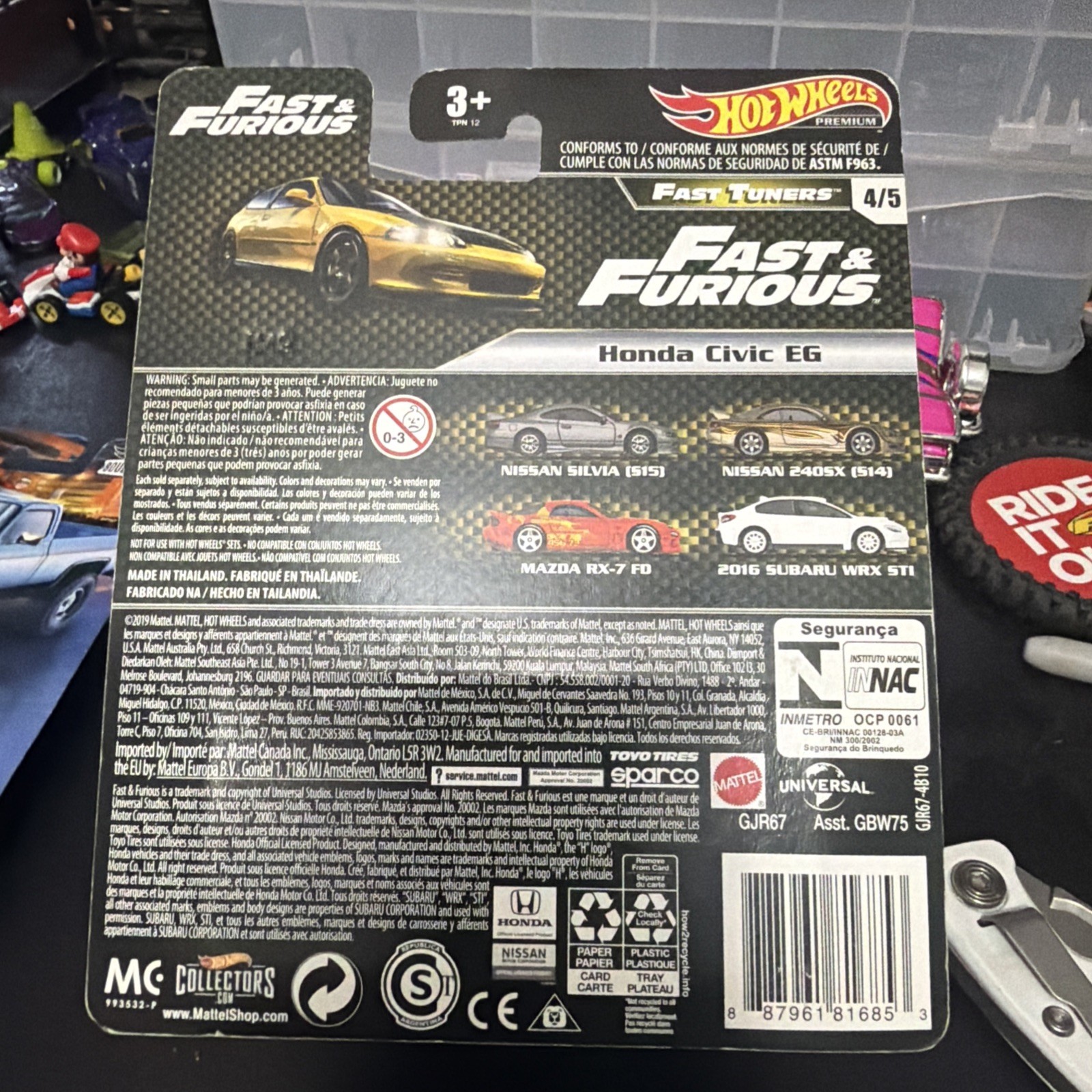 Hot Wheels 2020 Fast & Furious Tuners 4/5 Honda Civic EG Gjr67 Real Riders