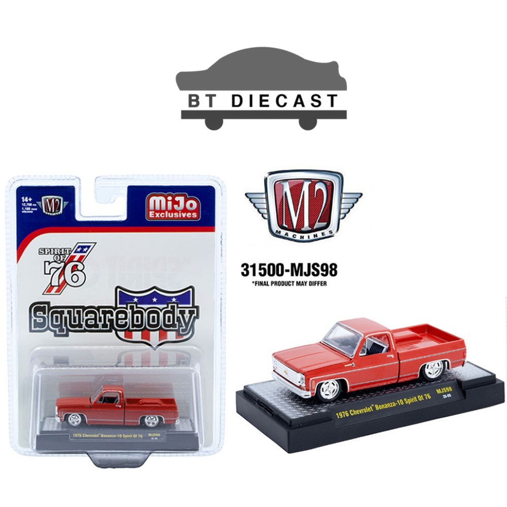 M2 MACHINES 1976 CHEVY SILVERADO BONANZA-10 SQUAREBODY USA 1/64 RED 31500 MJS98