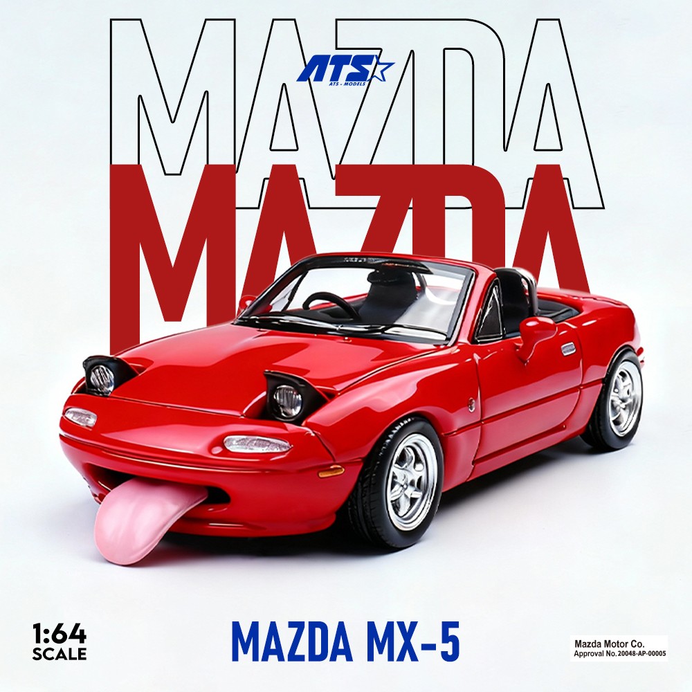 ATS 1:64 Mazda MX5 Miata NA Tongue Out Opened PopUp Lights Diecast Car Variant