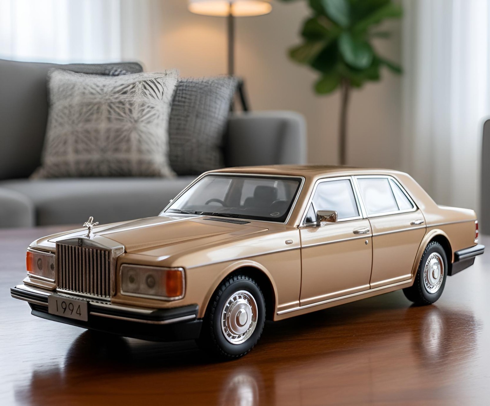 1:32 Vintage 1994 Rolls Royce Silver Spur Diecast-A Collectible Light Sound Toy