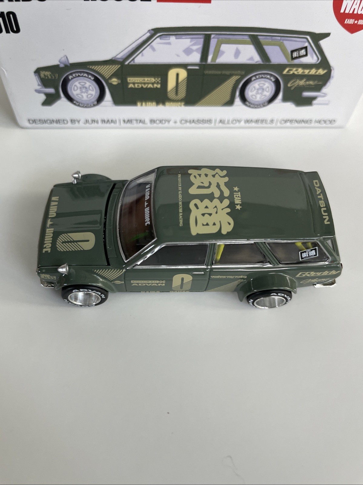 2022 Mini GT Kaido House 010 Datsun 510 Wagon Green KHMG010 (Open Box) 1:64