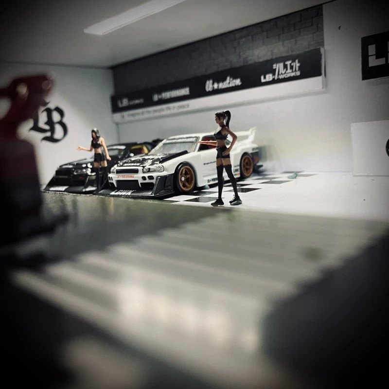 Diorama 1/64 Scale LBWK Parking Garage Models Display with LED Handmade