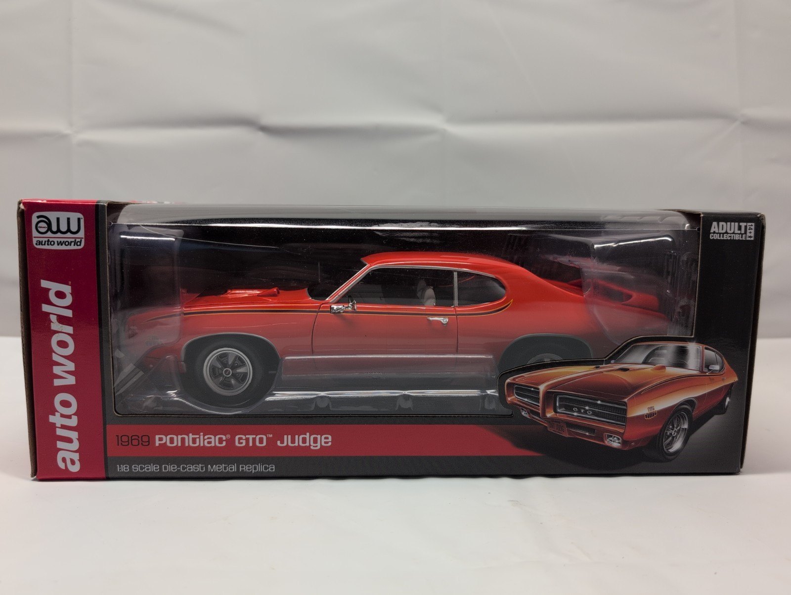 Auto World AW 1969 Pontiac GTO Judge Orange Limited 1/1002 1/18 Diecast NIB Seal