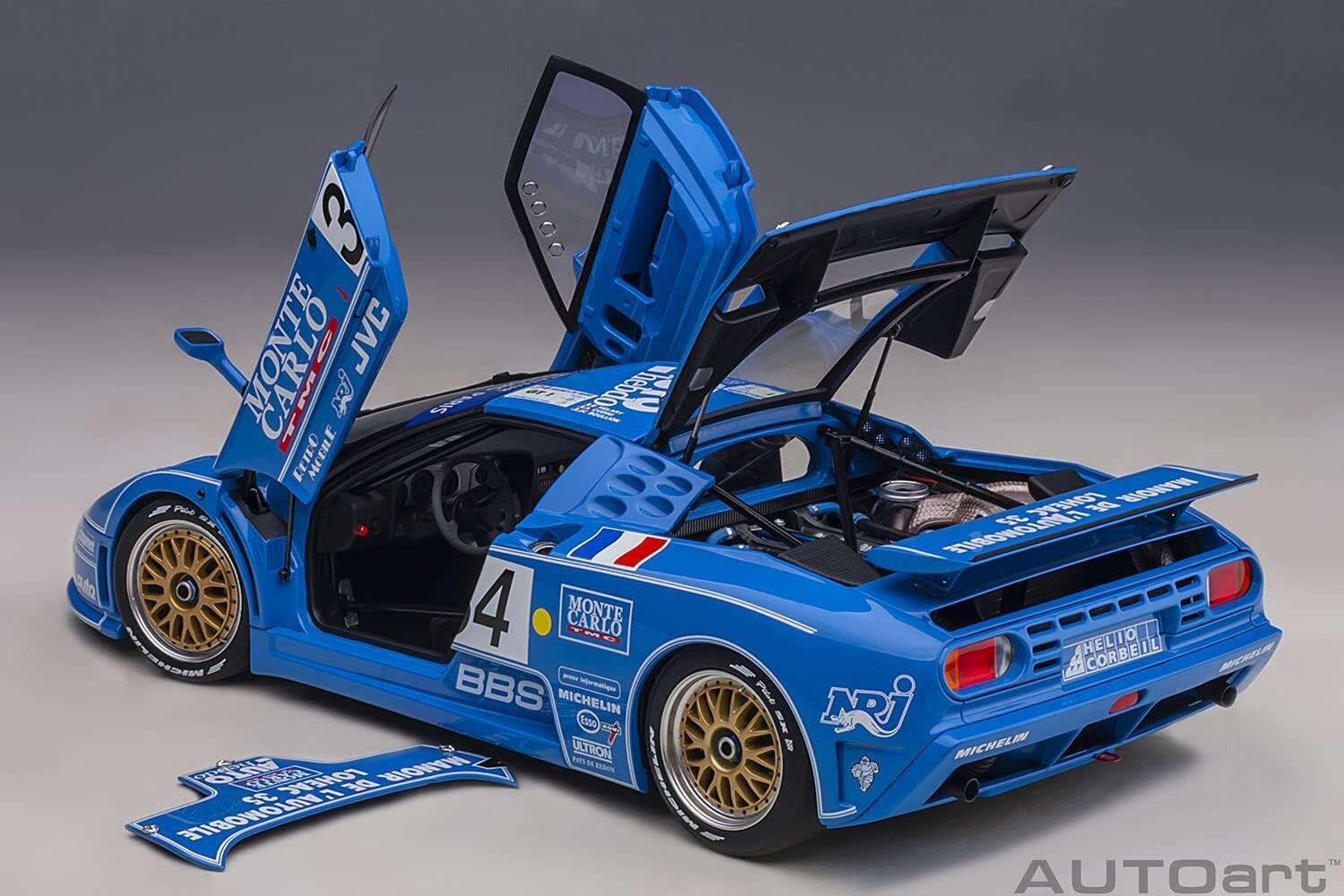 Rare Finished product AUTOart 1/18 Bugatti EB110 SS 1994 #34 Le Mans 24 JP 14005
