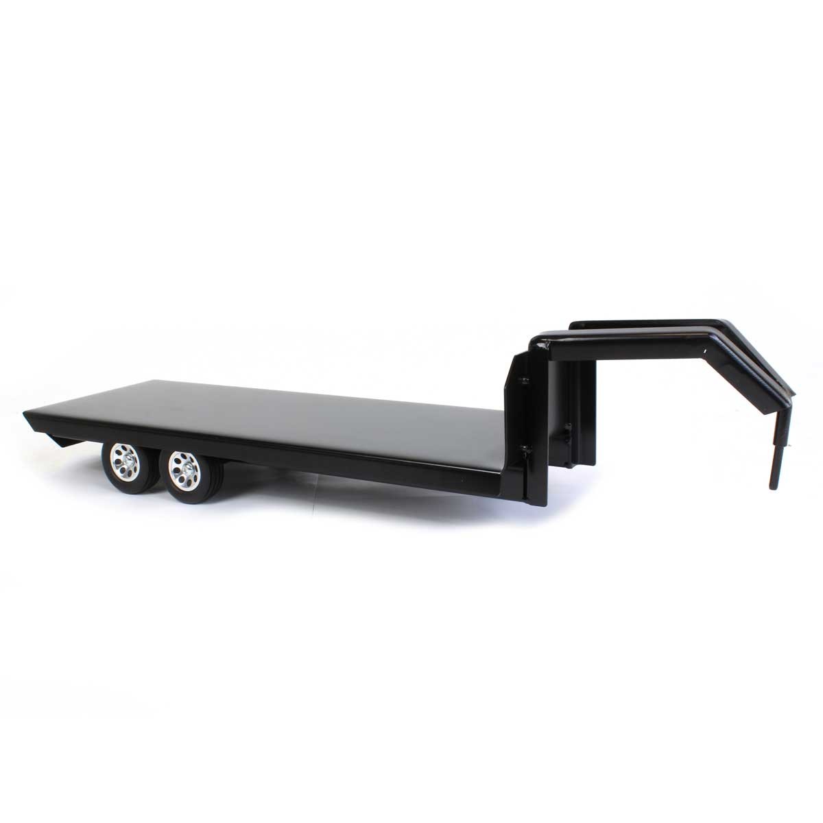 1/16 Little Buster Toys Black Metal Gooseneck Flatbed Trailer 200842